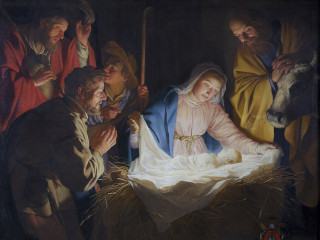 1281px Adoration of the shepherds by Gerard van Honthorst