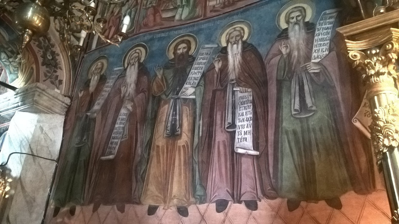 13 Fot. Loraine wikimedia commons CC BY SA 4.0 Ojcowie Pustyni fresk w cerkwi monasteru Golia