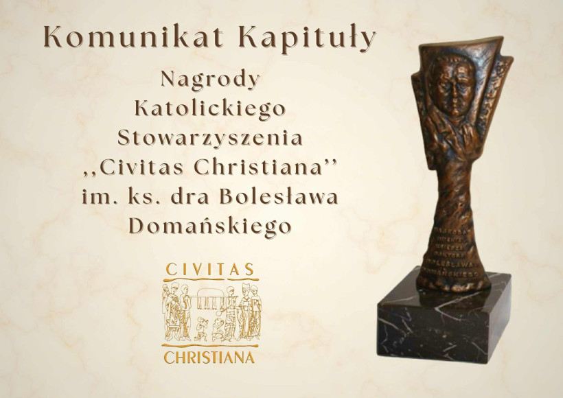 Komunikat Kapituły Nagrody im. ks. dr. Domańskiego 2026