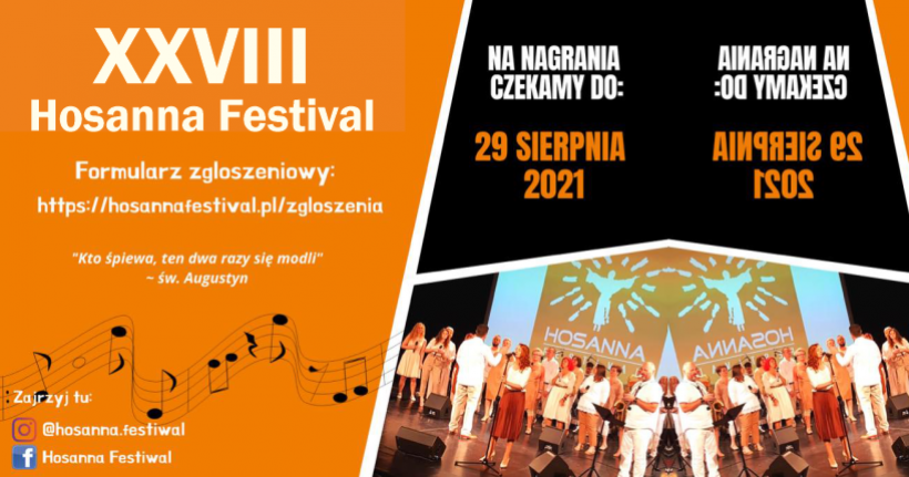 Ruszyła rejestracja na Festiwal Muzyki Chrześcijańskiej „Hosanna Festival” w Siedlcach