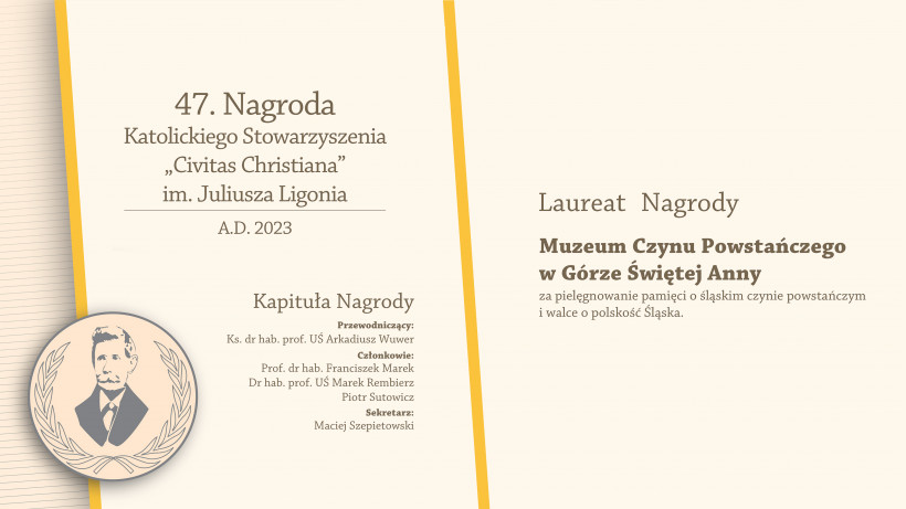 Muzeum Czynu Powstańczego w Górze Świętej Anny - laureat 47. Nagrody J. Ligonia