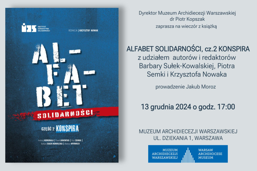Zapraszamy na spotkanie poświęcone publikacji "Alfabet Solidarności