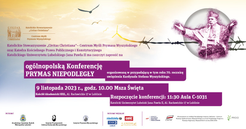 Zaproszenie na Ogólnopolską Konferencję „Prymas Niepodległy”