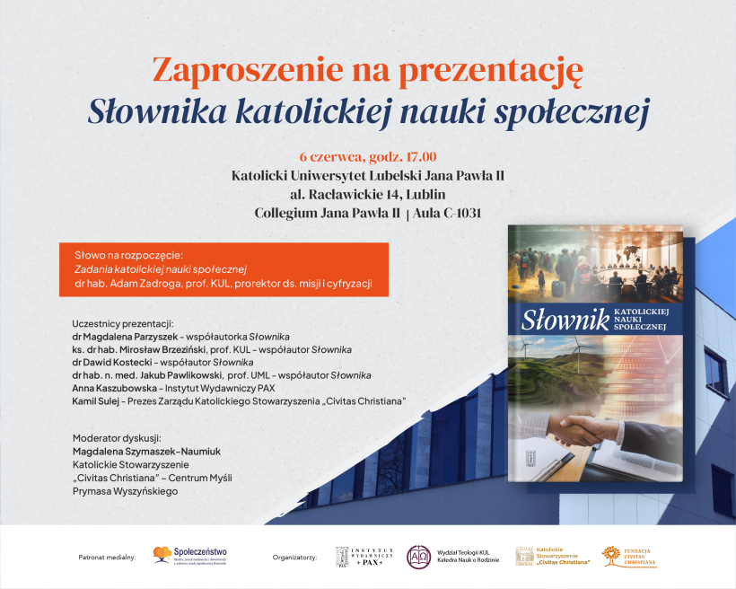 Prezentacja Słownika Katolickiej Nauki Społecznej na KUL-u już 6 czerwca