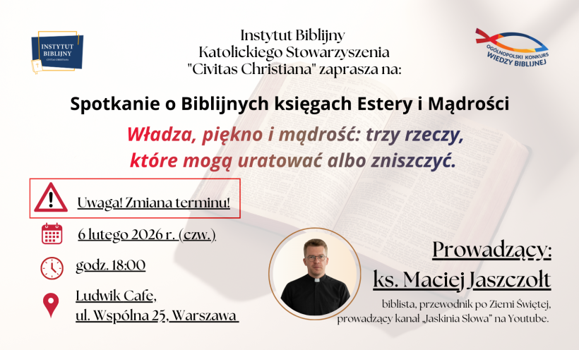 Zaproszenie na warsztaty biblijne w Warszawie